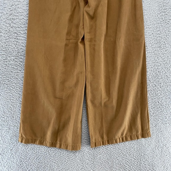 Madewell Trouser Pants Womens 8 Brown Pleated Wide Leg Relaxed Linen Minimalist - Picture 12 of 15